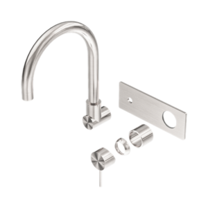 Nero Mecca Wall Basin/Bath Mixer Swivel Spout Trim Kits Only Brushed Nickel - NR221910QTBN