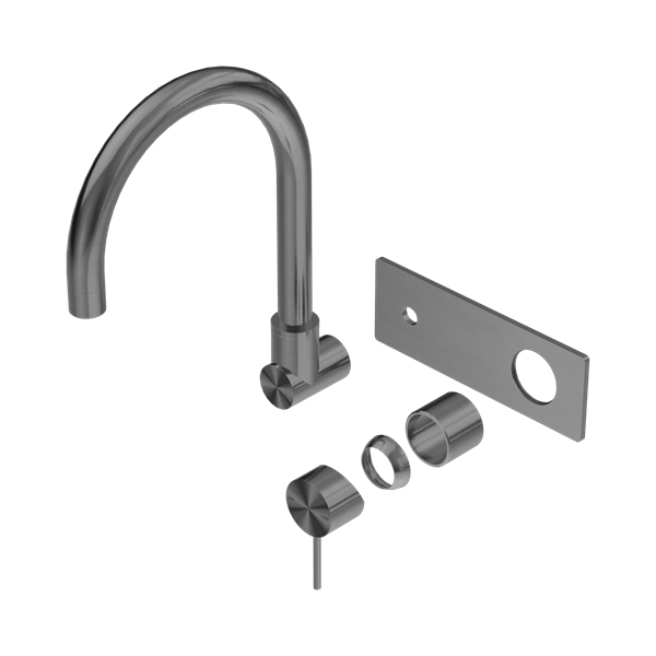Nero Mecca Wall Basin/Bath Mixer Swivel Spout Trim Kits Only Gun Metal - NR221910QTGM