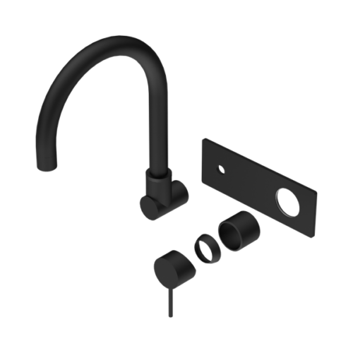 Nero Mecca Wall Basin/Bath Mixer Swivel Spout Trim Kits Only Matte Black - NR221910QTMB