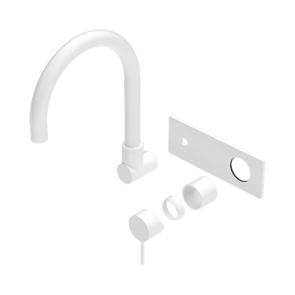 Nero Mecca Wall Basin/Bath Mixer Swivel Spout Trim Kits Only Matte White - NR221910QTMW