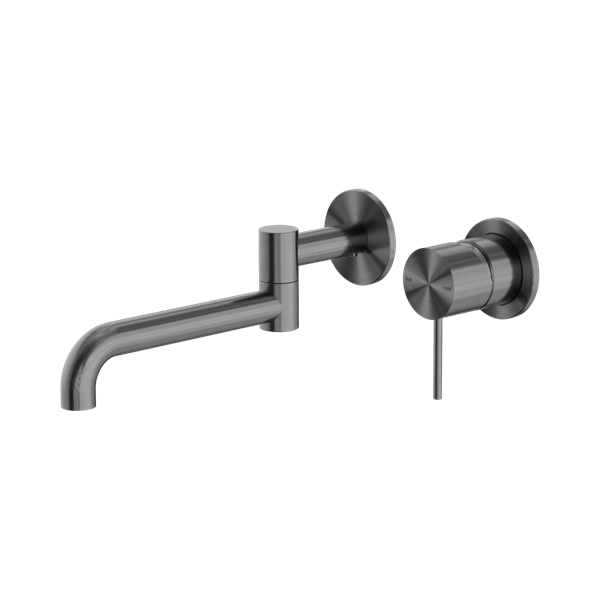 Nero Mecca Wall Basin/Bath Mixer Swivel Spout 225mm Gun Metal - NR221910RGM