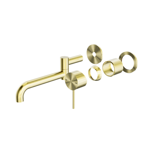 Nero Mecca Wall Basin/Bath Mixer Swivel Spout 225mm Trim Kits Only Brushed Gold - NR221910RTBG