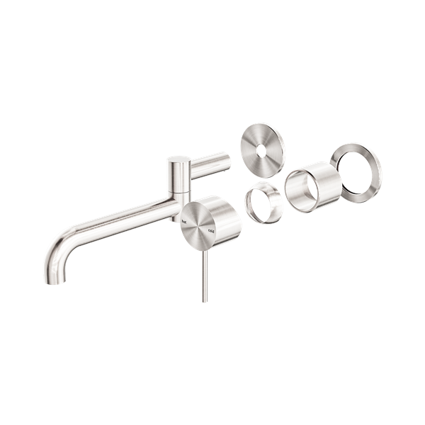 Nero Mecca Wall Basin/Bath Mixer Swivel Spout 225mm Trim Kits Only Brushed Nickel - NR221910RTBN