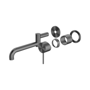 Nero Mecca Wall Basin/Bath Mixer Swivel Spout 225mm Trim Kits Only Gun Metal - NR221910RTGM