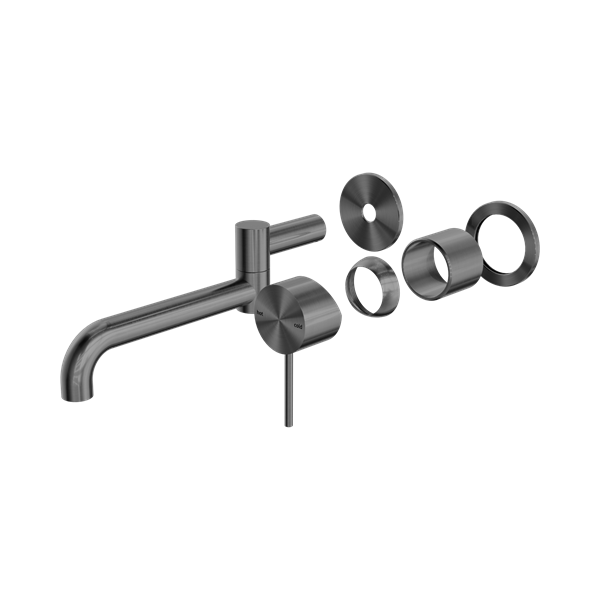Nero Mecca Wall Basin/Bath Mixer Swivel Spout 225mm Trim Kits Only Gun Metal - NR221910RTGM