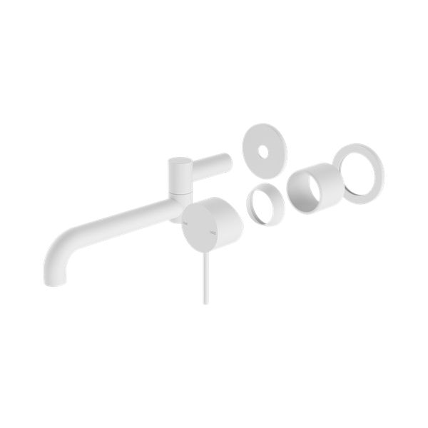 Nero Mecca Wall Basin/Bath Mixer Swivel Spout 225mm Trim Kits Only Matte White - NR221910RTMW