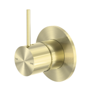 Nero Mecca Shower Mixer Handle Up 80mm Plate Brushed Gold - NR221911BBG