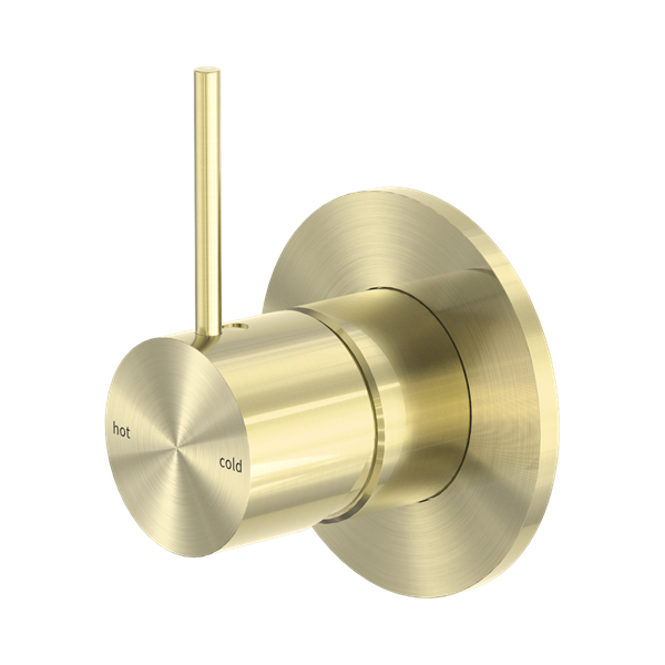 Nero Mecca Shower Mixer Handle Up 80mm Plate Brushed Gold - NR221911BBG