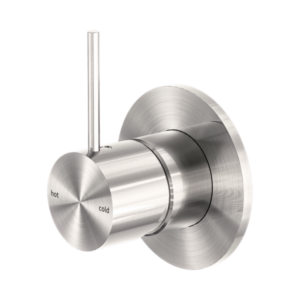 Nero Mecca Shower Mixer Handle Up 80mm Plate Brushed Nickel - NR221911BBN