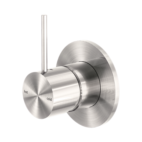 Nero Mecca Shower Mixer Handle Up 80mm Plate Brushed Nickel - NR221911BBN