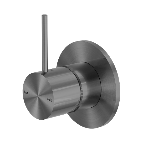 Nero Mecca Shower Mixer Handle Up 80mm Plate Gun Metal - NR221911BGM