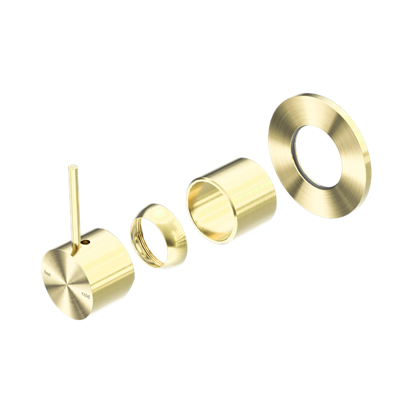 Nero Mecca Shower Mixer Handle Up 80mm Plate Trim Kits Only Brushed Gold - NR221911BTBG