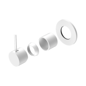 Nero Mecca Shower Mixer Handle Up 80mm Plate Trim Kits Only Matte White - NR221911BTMW