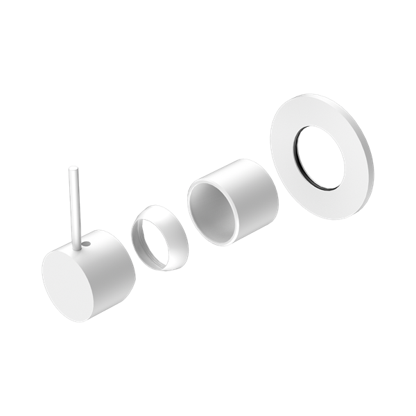 Nero Mecca Shower Mixer Handle Up 80mm Plate Trim Kits Only Matte White - NR221911BTMW
