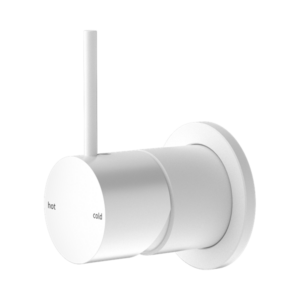 Nero Mecca Shower Mixer 60mm Handle Up Plate Matte White - NR221911JMW