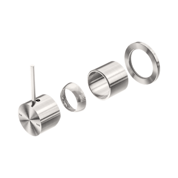 Nero Mecca Shower Mixer 60mm Handle Up Plate Trim Kits Only Brushed Nickel - NR221911JTBN
