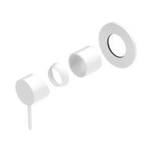 Nero Mecca Shower Mixer 80mm Plate Trim Kits Only Matte White - NR221911TMW