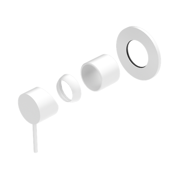 Nero Mecca Shower Mixer 80mm Plate Trim Kits Only Matte White - NR221911TMW