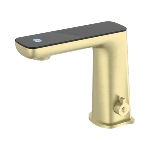 Nero Claudia Sensor Mixer With Black Top Display Brushed Gold - NR222101BG