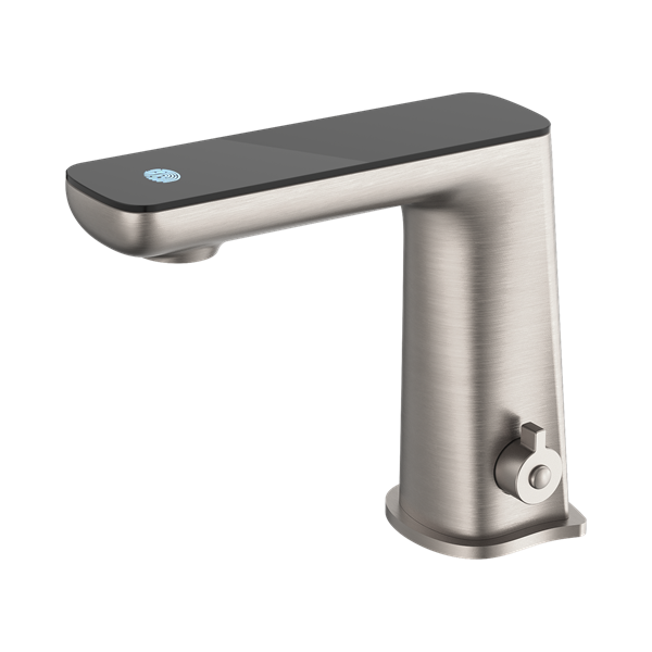 Nero Claudia Sensor Mixer With Black Top Display Brushed Nickel - NR222101BN