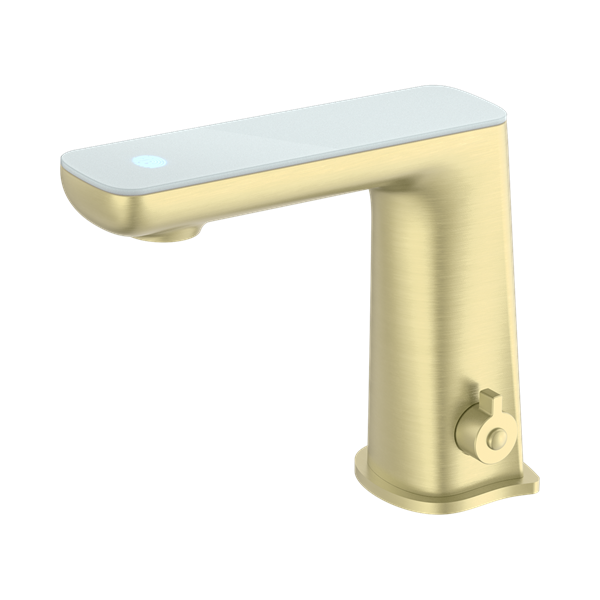 Nero Claudia Sensor Mixer With White Top Display Brushed Gold - NR222102BG