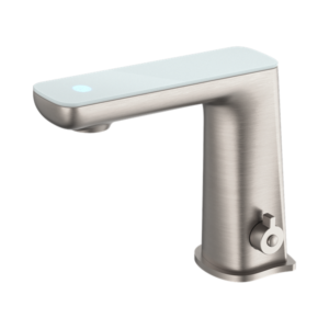 Nero Claudia Sensor Mixer With White Top Display Brushed Nickel - NR222102BN