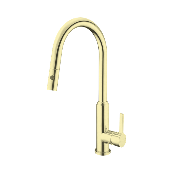 Nero Pearl Pull Out Sink Mixer With Vegie Spray Function Brushed Gold - NR231708BG