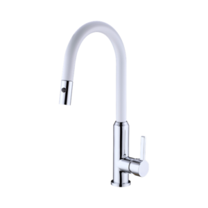 Nero Pearl Pull Out Sink Mixer With Vegie Spray Function Chrome White - NR231708CW