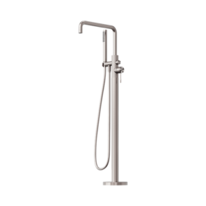 Nero Opal Freestanding Bath Mixer With Hand Shower Brushed Nickel - NR251903ABN