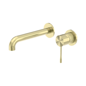 Nero Opal Wall Basin/Bath Mixer Separate Back Plate 120mm Brushed Gold - NR251907B120BG