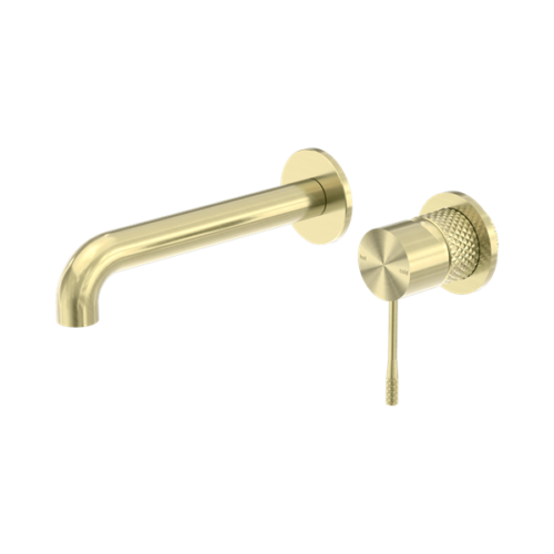 Nero Opal Wall Basin/Bath Mixer Separate Back Plate 260mm Brushed Gold - NR251907B260BG