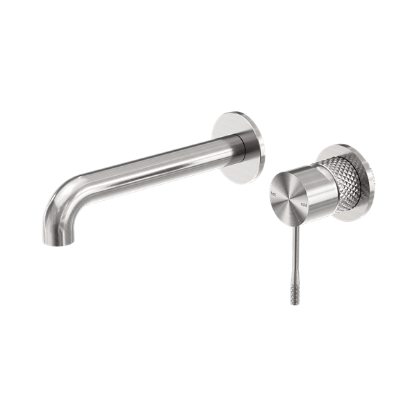 Nero Opal Wall Basin/Bath Mixer Separate Back Plate 260mm Brushed Nickel - NR251907B260BN