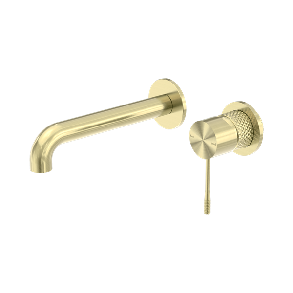 Nero Opal Wall Basin/Bath Mixer Separate Back Plate 185mm Brushed Gold - NR251907bBG