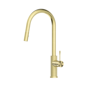 Nero Opal Pull Out Sink Mixer With Vegie Spray Function Brushed Gold - NR251908BG