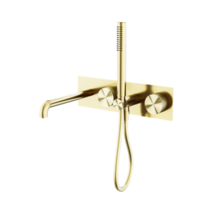 Nero Opal Progressive Shower System With Spout 230mm Brushed Gold - NR252003a230BG