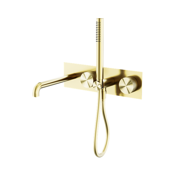 Nero Opal Progressive Shower System With Spout 250mm Brushed Gold - NR252003a250BG