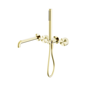 Nero Opal Progressive Shower System Separate Plate With Spout 250mm Brushed Gold - NR252003b250BG