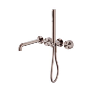 Nero Opal Progressive Shower System Separate Plate With Spout 250mm Brushed Bronze - NR252003b250BZ