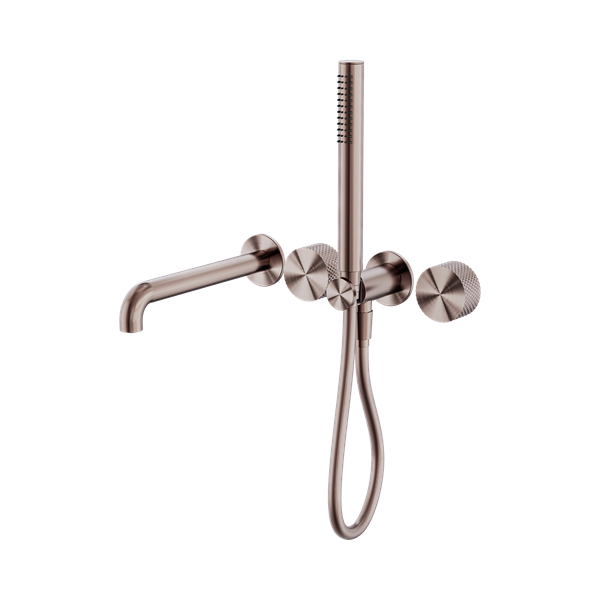 Nero Opal Progressive Shower System Separate Plate With Spout 250mm Brushed Bronze - NR252003b250BZ