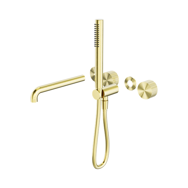 Nero Opal Progressive Shower System Separate Plate With Spout 250mm Trim Kits Only Brushed Gold - NR252003b250tBG