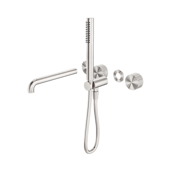 Nero Opal Progressive Shower System Separate Plate With Spout 250mm Trim Kits Only Brushed Nickel - NR252003b250tBN