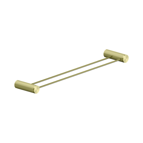 Nero Opal Double Towel Rail 600mm Brushed Gold - NR2524dBG