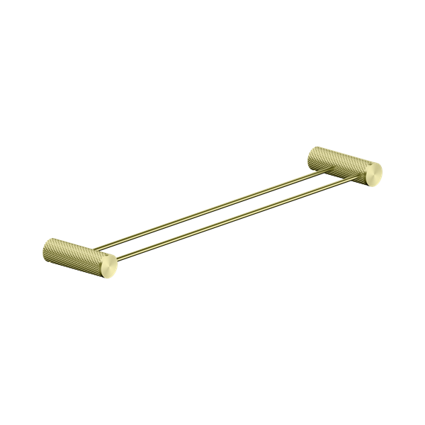 Nero Opal Double Towel Rail 600mm Brushed Gold - NR2524dBG