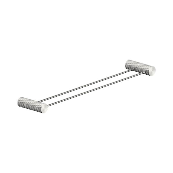 Nero Opal Double Towel Rail 600mm Brushed Nickel - NR2524dBN