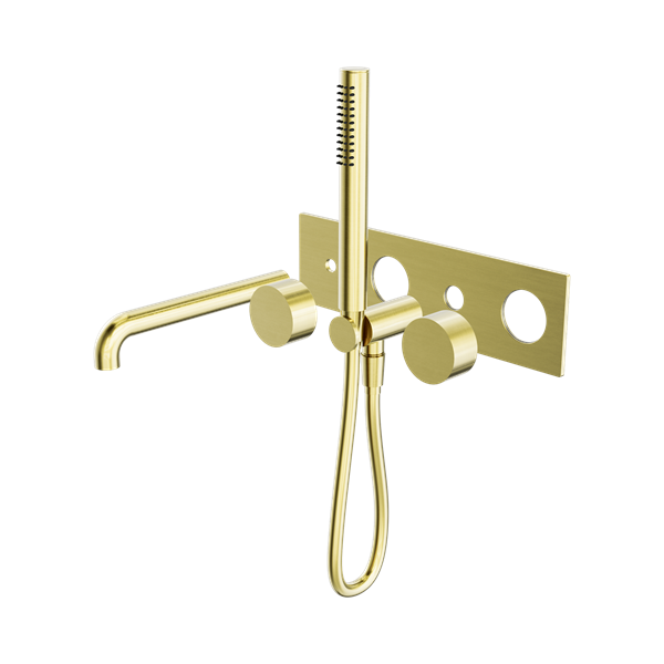 Nero Kara Progressive Shower System With Spout 250mm Trim Kits Only Brushed Gold - NR271903a250tBG