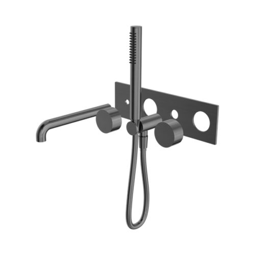 Nero Kara Progressive Shower System With Spout 250mm Trim Kits Only Gun Metal - NR271903a250tGM