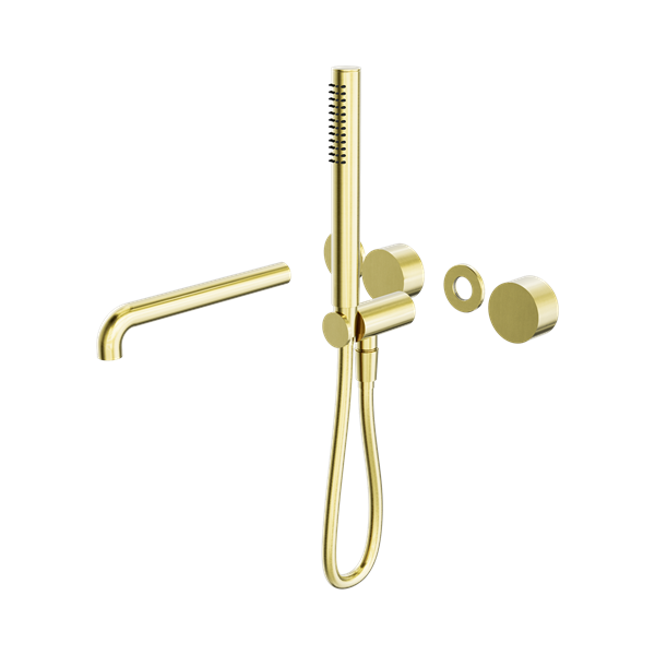 Nero Kara Progressive Shower System Separate Plate With Spout 230mm Trim Kits Only Brushed Gold - NR271903b230tBG