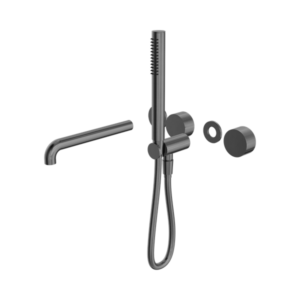 Nero Kara Progressive Shower System Separate Plate With Spout 230mm Trim Kits Only Gun Metal - NR271903b230tGM