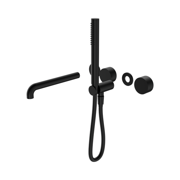 Nero Kara Progressive Shower System Separate Plate With Spout 230mm Trim Kits Only Matte Black - NR271903b230tMB