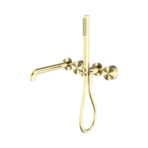Nero Kara Progressive Shower System Separate Plate With Spout 250mm Brushed Gold - NR271903b250BG